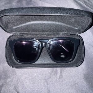 Alexander McQueen Black Sunglasses with Orange Logo